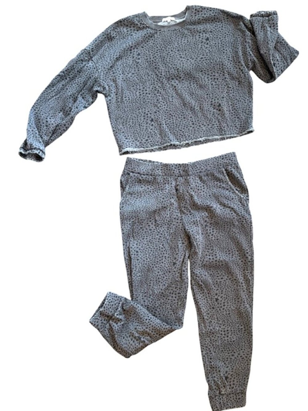 Zsupply Grey Black Star Loungewear Sweatpant Sweatshirt Set